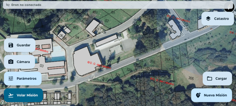 Aplicación ya mostrando los mapas del Catastro