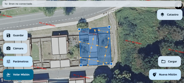 Ejemplo de una rejilla de vuelo sobre una misión